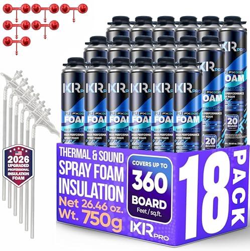 Image of Spray Foam Insulation, Expanding Foam Sealant Spray, 18 Pack x 26.46 oz