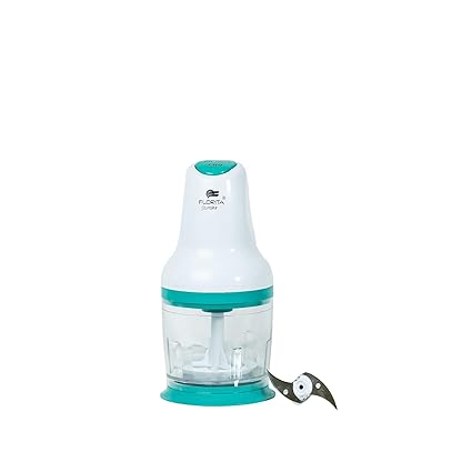 Florita Jasmine Plus Chopper with 2 Blades for Effortlessly Chopping Vegetables and Fruits, 300W (White-Blue)