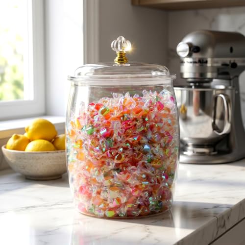 Tarro de galletas transparente hermético 3.8l de plástico reutilizable para dulces caseros 6