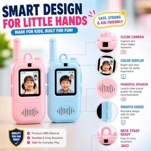 Image of Kids Smart Phone Toy with Camera & Video - Mini Touch Screen Smartphone & Walkie Talkie for Kids | Educational Toy Mobile Phone with Music & Games | Birthday Gift for Girls & Boys
