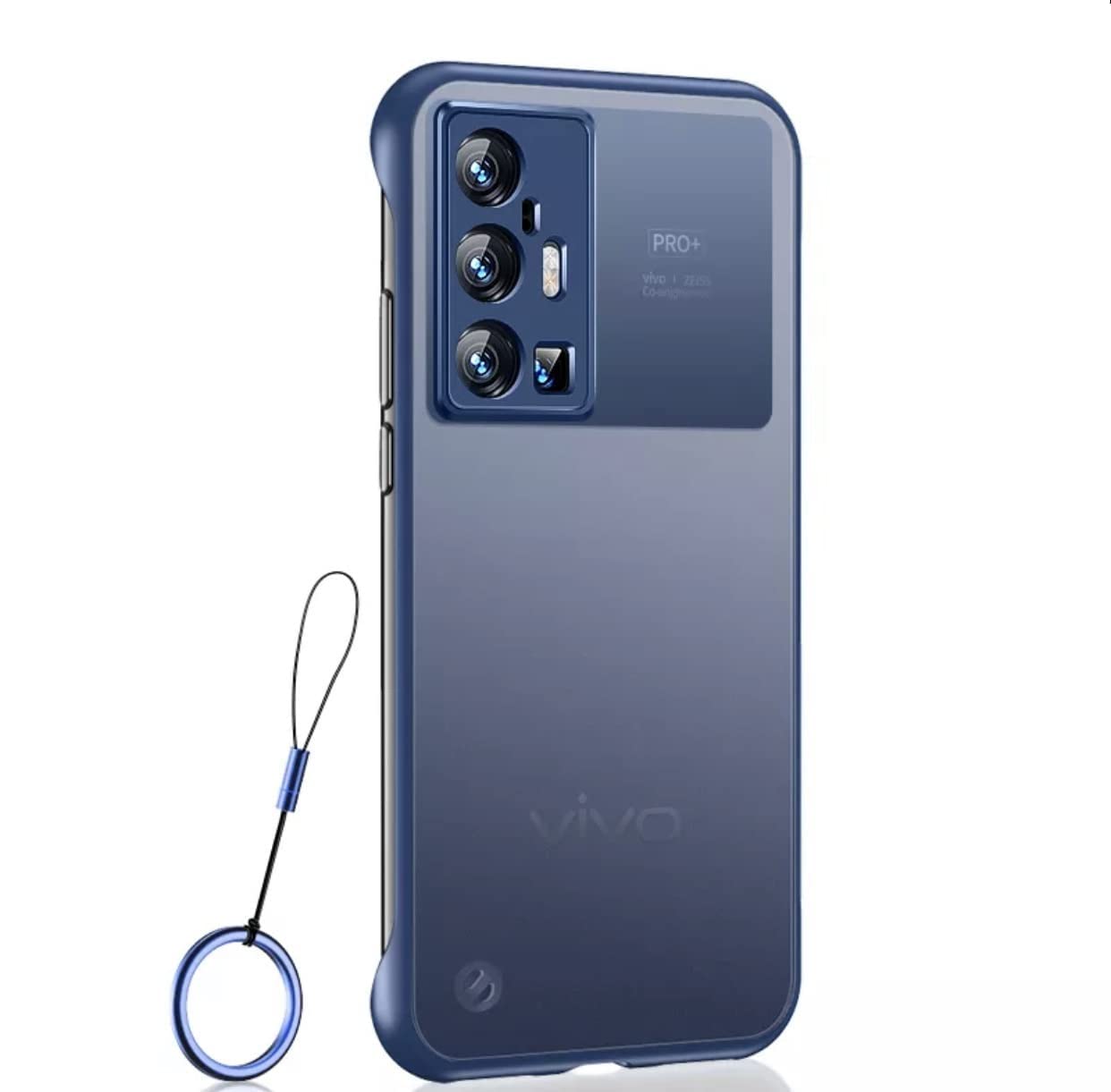 REALCASE Vivo X70 Pro+ Back Cover Case | Stylish Frameless Matte Skin | Soft TPU Shock Proof Bumper Back Cover for Vivo X70 Pro Plus 5G (F-Blue)