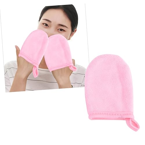 Miniatura 3 de Guantes de limpieza facial, paquete de 3 manoplas reutilizables para eliminación de maquillaje, almohadillas exfoliantes, guantes suaves para el