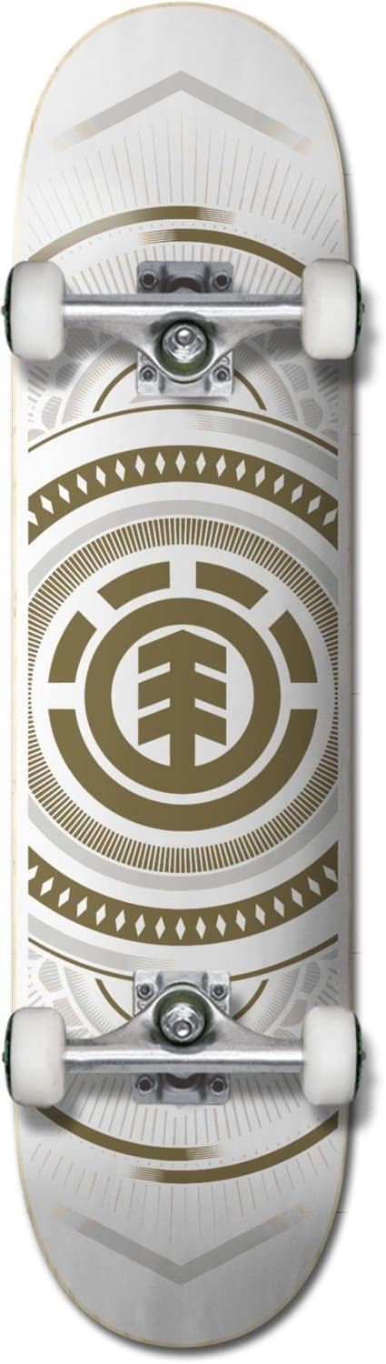 ElementHatched White Gold Skateboard Complete Sz 7.5in Assorted
