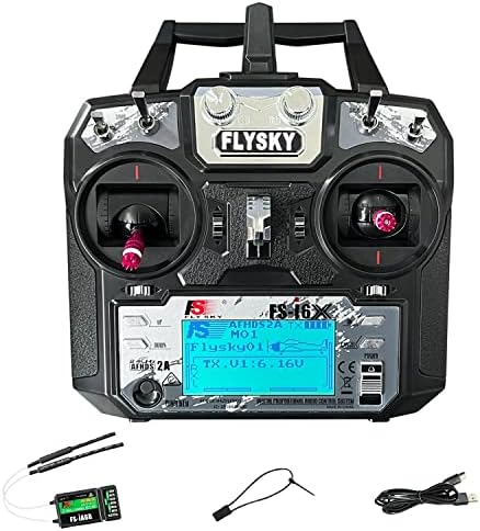 HAWK'S WORK FS-i6X 10 Ch Transmitter, 2.4GHz RC Controller with FS-iA6B Receiver for Drone Multirotor Airplane Helicopter Car Tank Boat (i6X+iA6B)