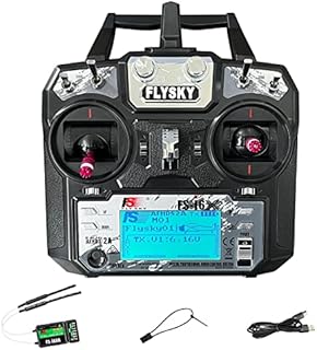 HAWK'S WORK FS-i6X 10 Ch Transmitter, 2.4GHz RC Controller with FS-iA6B Receiver for Drone Multirotor Airplane Helicopter Car Tank Boat (i6X+iA6B)