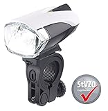 Super helle Cree-LED mit bis zu 110 Lumen • Spritzwassergeschützt mit IPX4 • Integrierter Akku für bis zu 3 Stunden Licht • Zugelassen nach StVZO • Innovative Bauart: beleuchtet nur die Straße