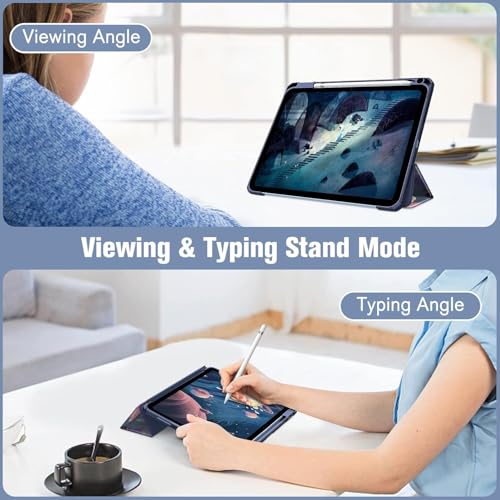 Image of MOCA Case for iPad A16 11th Gen 11 Inch 2025 & iPad 10th Gen 10.9 Inch 2022, Clear Back Cover, TPU Shockproof Frame, Auto Wake Sleep, Slim Transparent Protective Tablet Case (Hibiscus)