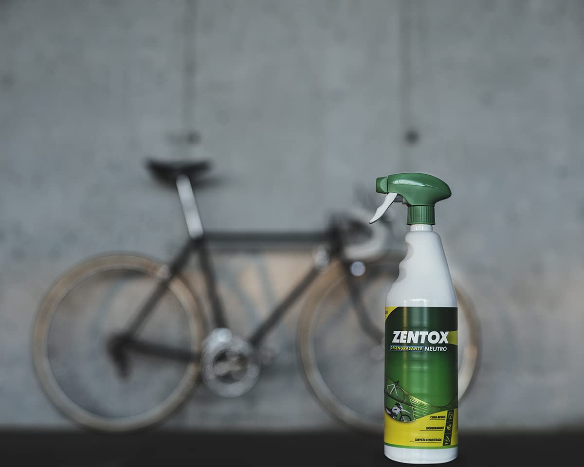 Sisbrill Zentox desengrasante y limpiador NEUTRO de bici y moto. Cadena, chasis, motor. Concentrado sin agua (1 lt == 10 lts en uso). Protección Carbono, Anodizados, Cromados y Aluminio - 5 litros