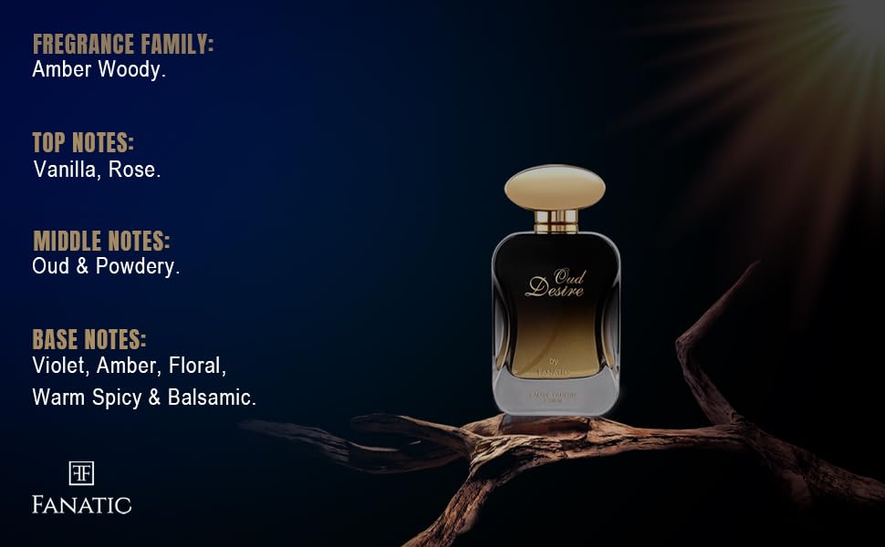 Image of Fanatic Luxury OUD Desire Perfume For Unisex, 100ml Liquid Eau De Parfum Unisex Long Lasting With Premium Woody Fragrance