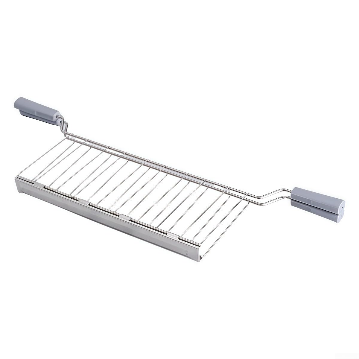 Jaula de sándwich de acero inoxidable para tostadora de pan con clip para tostar bollos y bagels tostado sin esfuerzo y manejo seguro (gris)