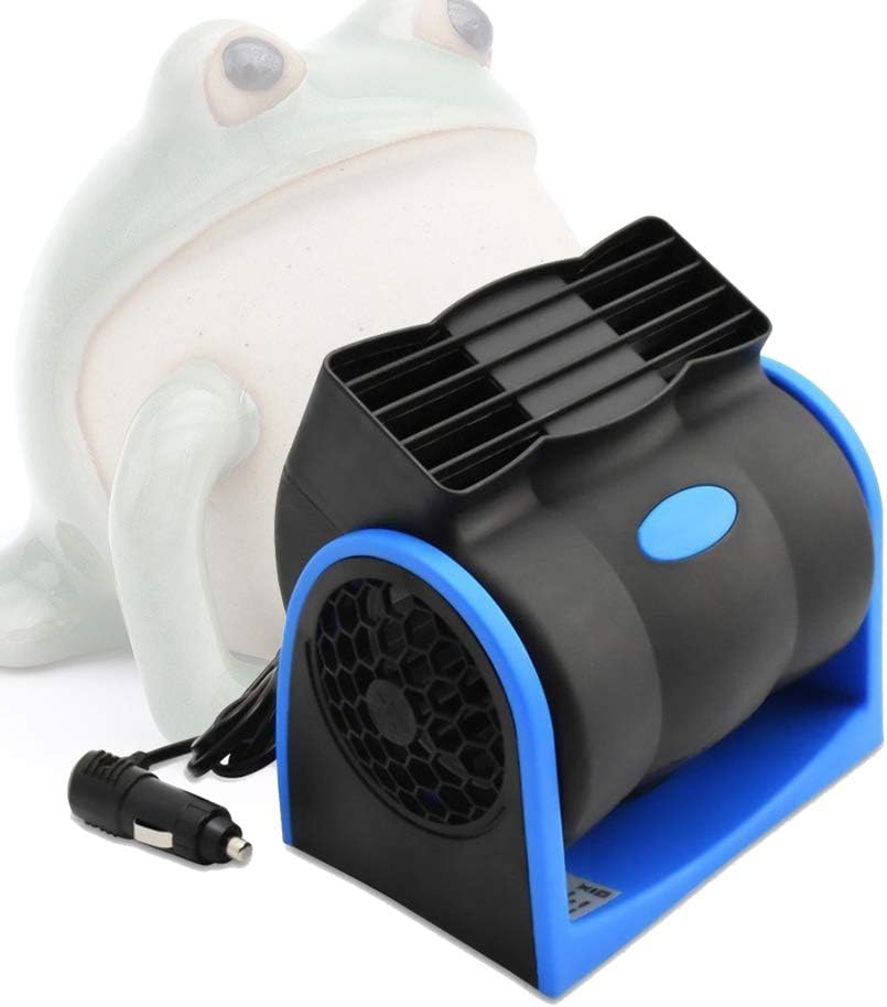 MAXTUF Car Fan, Electric Cooling Fan Not Heated Car Air Circulator Bladeless Fan 12V 2-Speed Low Noise Portable Desktop Cooler with Cigarette Lighter for Vehicle Truck RV SUV or Boat