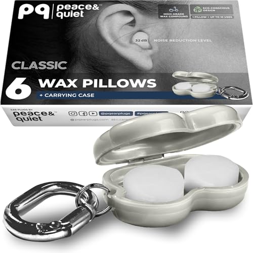 PQシリコン睡眠用耳栓 – 睡眠と水泳用耳栓6個パック – ソフトジェルの快適さ、ノイズ遮断、耳の保護 – 32dBのノイズ低減