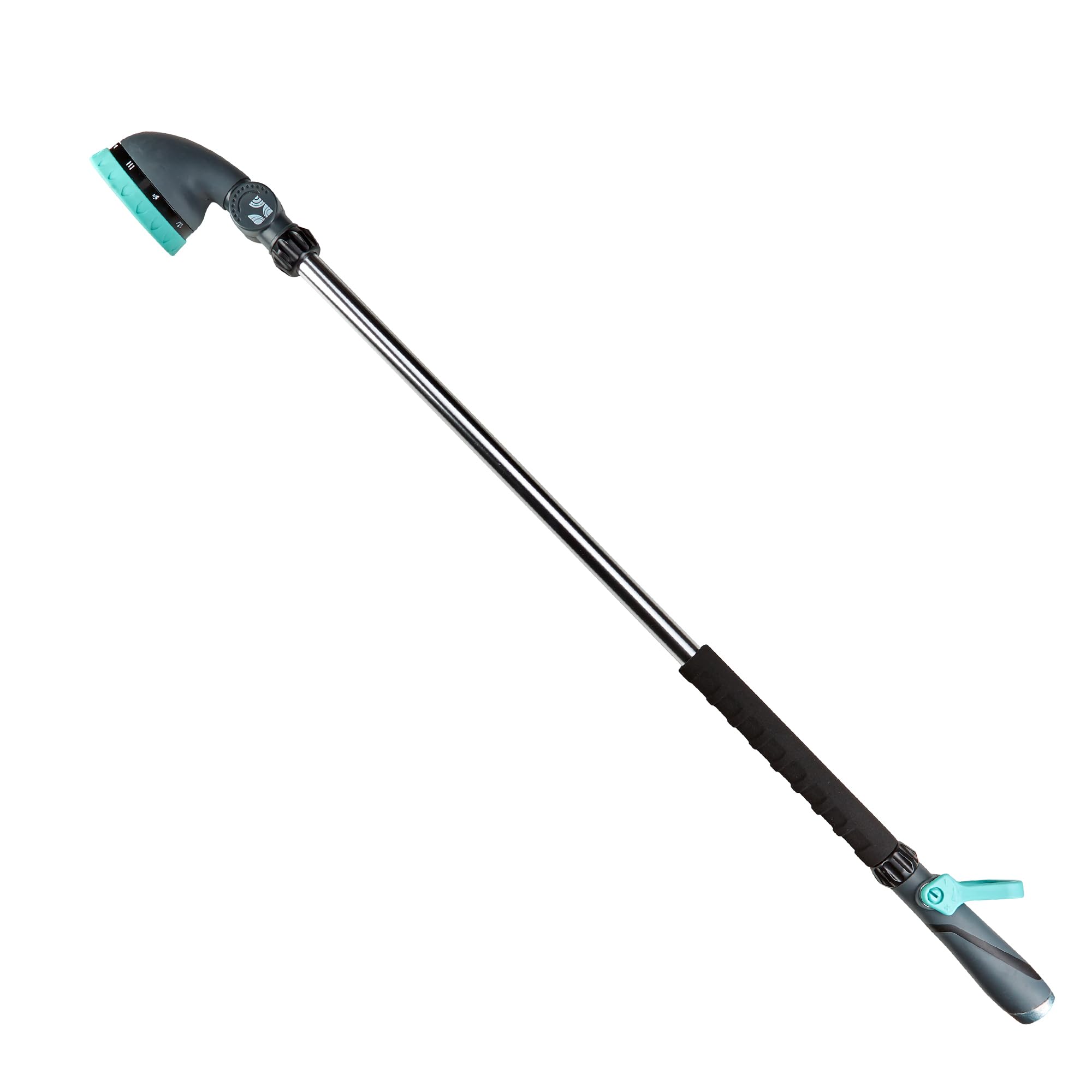 Varita de manguera de agua de 36 pulgadas con 9 patrones de pulverización y una cabeza pivotante 600004 con agarre cómodo y control de palanca de New England Garden Tools para limpiar, regar plantas y