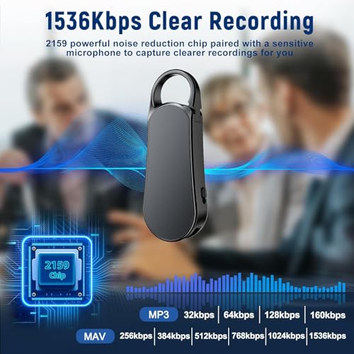 Image of 64GB Voice Recorder Professional & Portable, Tonnlog New Upgraded Noise Reduction HiFi Pure Sound Quality, 1536Kbps Activated Voice Recorder for Your Lectures Meetings Classes