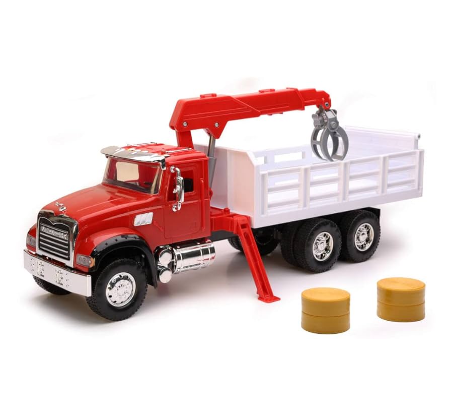 Amazon.com: New-Ray Toys Mack Granite Stake Truck with Crane