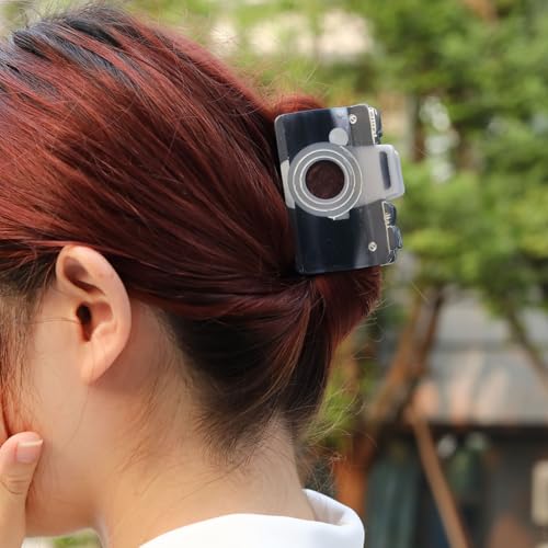 Antique Camera Acetate Hair Claw Clip Personalized Novelty Hair Claw for Women,Black and White 1 Piece