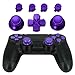 Jadebones Metal Thumbsticks Thumb Grip + Bullet Buttons + D-pad Replacements Kits for Sony PS4/ DualShock 4/PS4 Slim/PS4 Pro Controller (Purple)