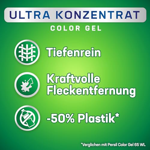 Persil Ultra Konzentrat Color Waschmittel (2 x 65 Waschladungen), hochkonzentriertes Flüssigwaschmittel mit Tiefenrein-Plus Technologie… – Ansicht 3