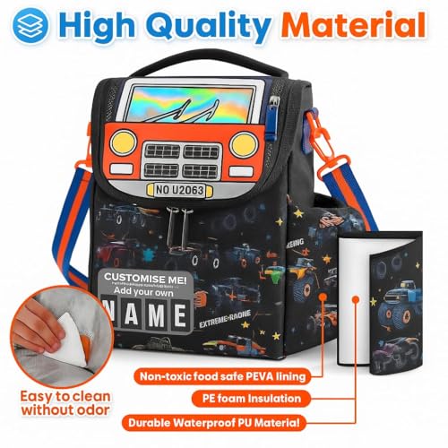 Image of Kids Double Decker Cooler Insulated Lunch Bag Large Tote for Boys, Girls, Men, Women, with Adjustable Strap (football-ln-bag-03)