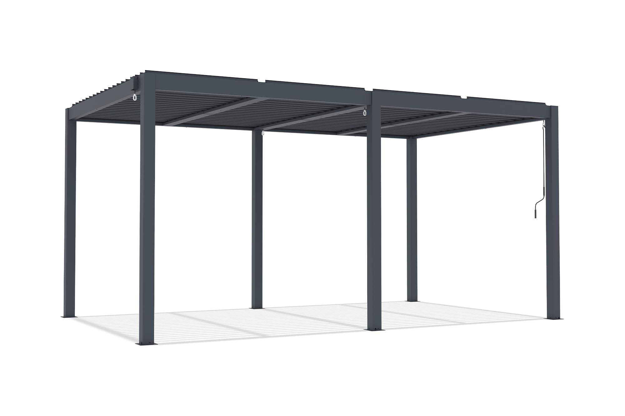 Cazeboo Pergola bioclimatica autoportante AGOSTA 5x3, altezza 250cm - Alluminio grigio