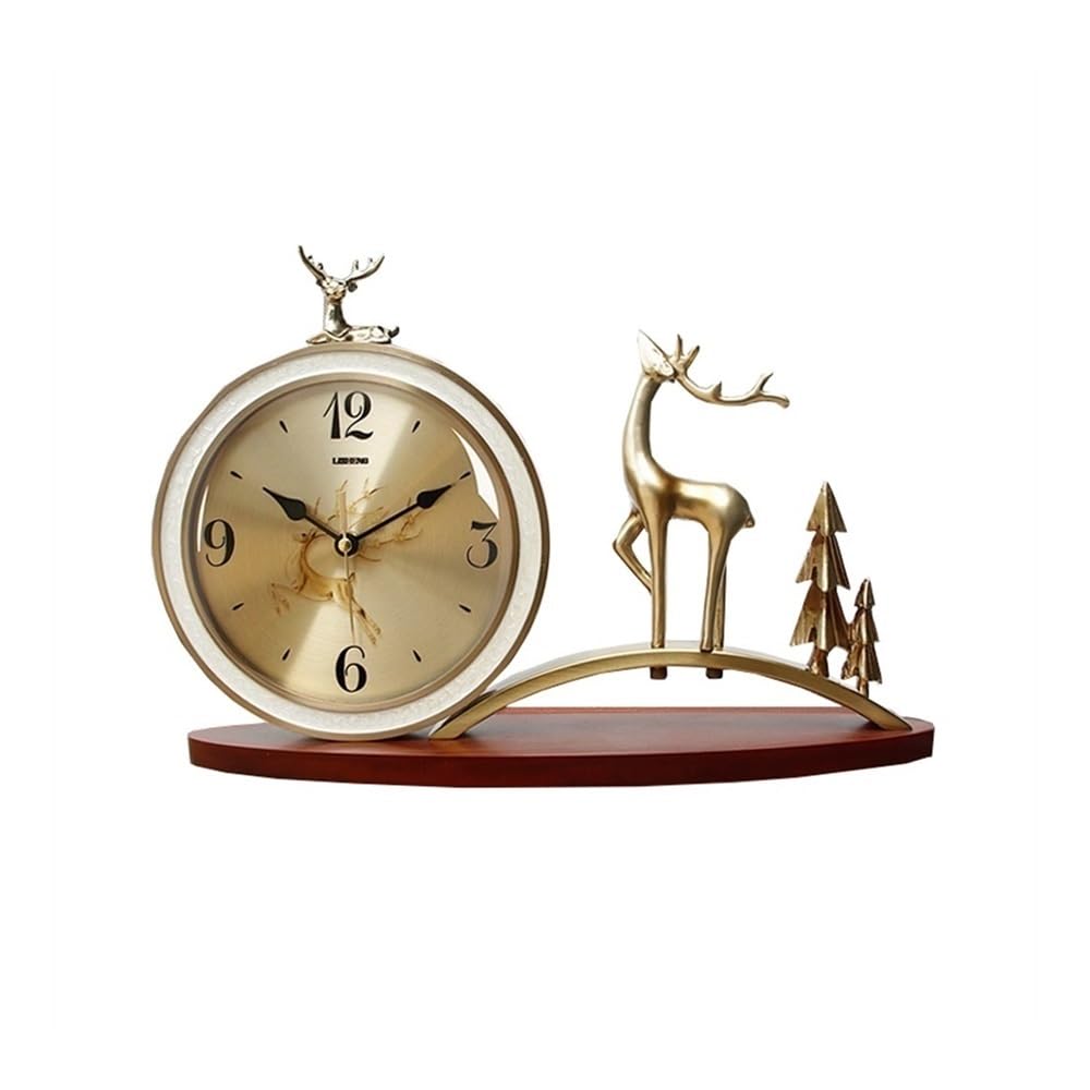 Reloj de mesa silencioso de metal para dormitorio y oficina