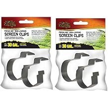Zilla 4 Pack Reptile Terrarium Covers Non-Locking Screen Clips, 30G+