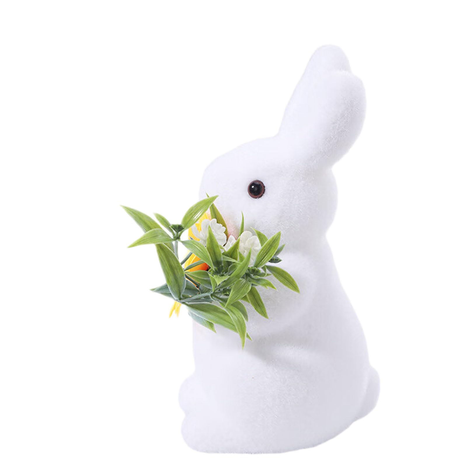 Lerpwige Flocking Bunnies Figurines Spring Rabbits Statues Sculptures Indoor Easter Decorations Ornament Home Decors Easter Decorations Indoor Outdoor