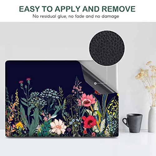 Image of DINKY Laptop Skin Sticker Decal, 12 inch 13 inch 13.3 inch 14 inch 15 inch 15.4 inch 15.6 inch Laptop Universal Reusable Vinyl Skin Stickers Cover Art Decal Notebook PC Personalized Protector-Colorful Flor