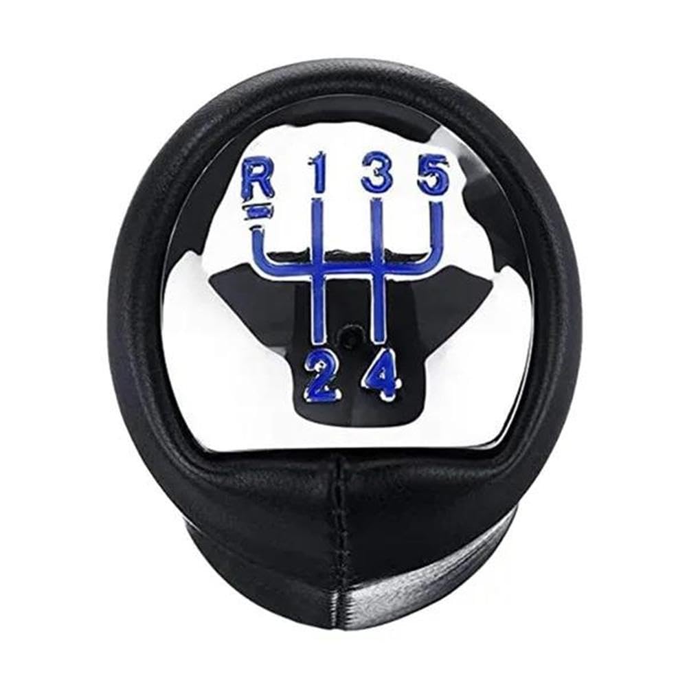 YDXHERTA 5 Speed Leather Manual Car Gear Shift Knob Shifter Lever for Renault Megane Clio II Twingo Kangoo Logan Blue Auto Parts