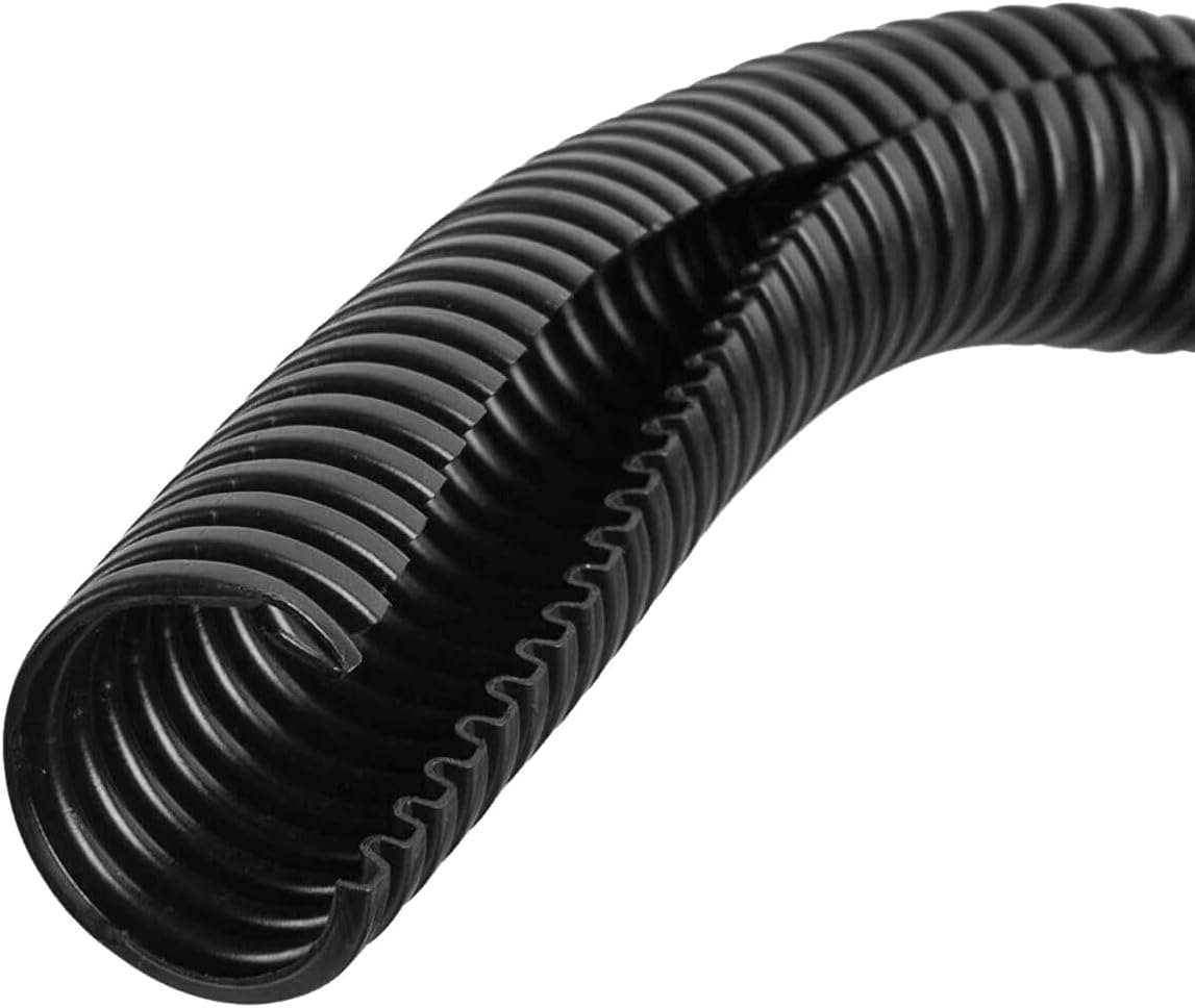 The Wires Zone 25 Feet 1" Split Wire Loom Conduit Polyethylene Flexible Tubing Black