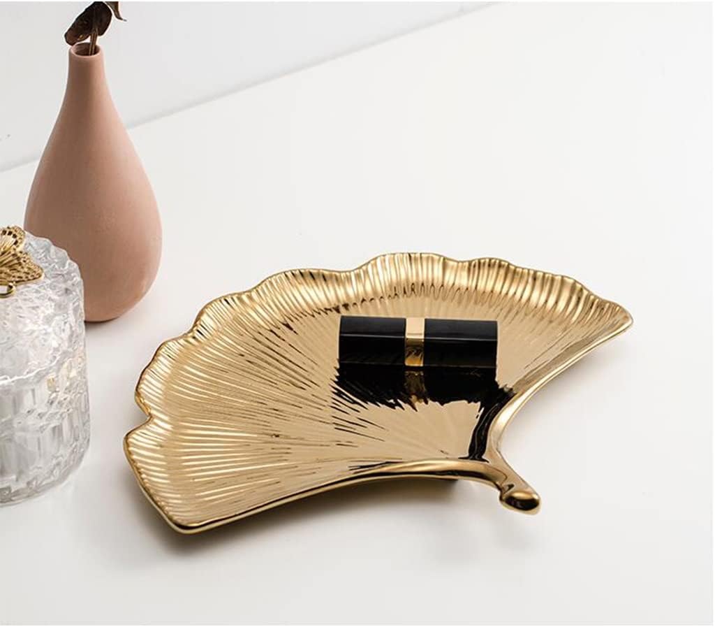 Leaf Shaped Jewelry Tray Dish for Entryway - Ceramic Trinket Dish Ring Dish Holder for Women - Thanksgiving Birthday Gifts - Desk Accessories - Key Bowl for Earrings Bracelet Watch