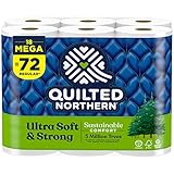 Quilted Northern Ultra Soft & Strong Toilet Paper, 18 Mega Rolls = 72 Regular Rolls, 5X Stronger*, Premium Soft Toilet Tissue