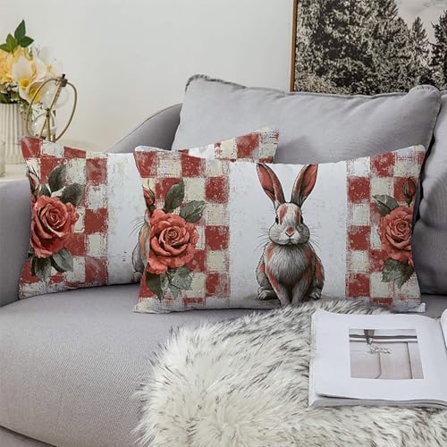 Lot de 2 housse de coussin Pâques 40x80cm, idée cadeau maison - 3
