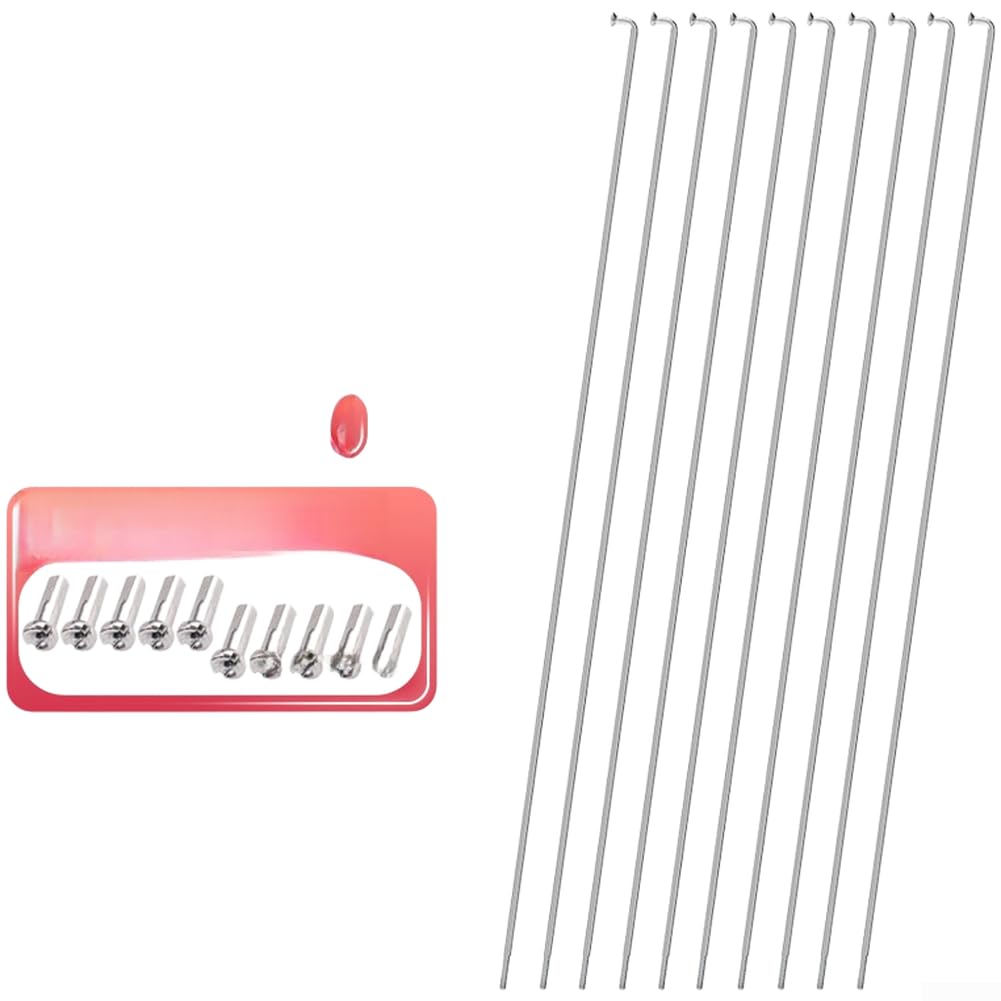 Spokes, Stainless Steel 254mm-275mm 14g for 26/27.5/29 Inch, Mountain Road Folding Bike Wire Ribbon Spoke(275 Mm)