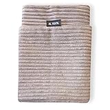 4L Textil Molly Hundekissen Cord Beige Hundebett mittelgroße Hunde mit Bezug und Reißverschluss Hundebett Cord kuscheliges Hundekissen waschbar (80x60 cm, Latte(Stripes))