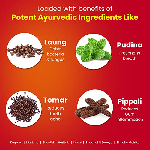 Image of DABUR Red Pulling Oil 195 Ml : Ayurvedic Mouthwash Kavala Gandusha Therapy|Oil Pulling For Oral Detox For Teeth & Gums & Lal Dant Manjan Tooth Powder-150 G