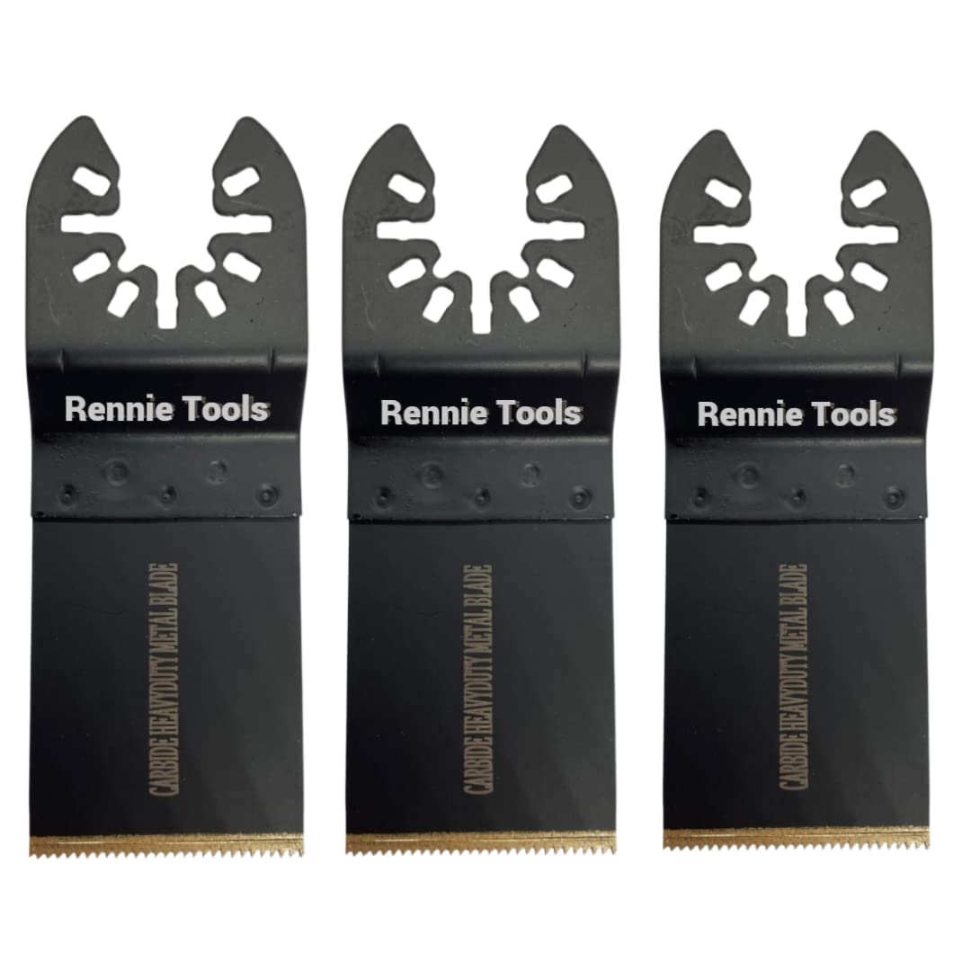 Rennie Tool 3pc 35mm Carbide Multi Tool Blades for Wood & Metal Heavy Duty