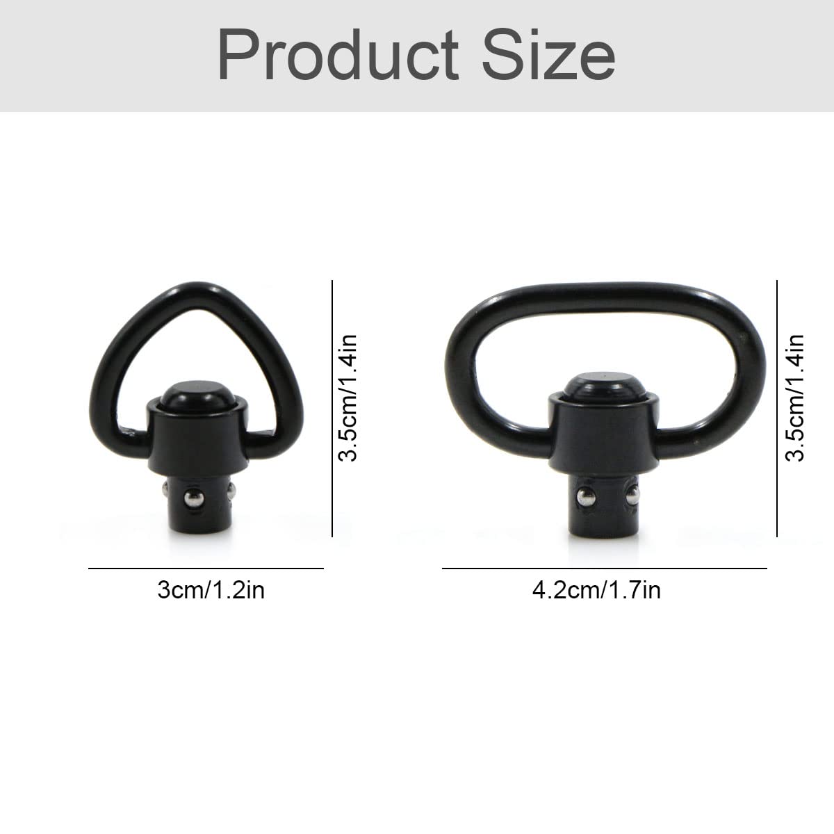 Qd Push Button Sling Swivel Girevoli Mount Girelle Clip Loop Strap Sgancio Rapido 1.25 Pollici Tattica Heavy Duty Fibbia Per Cinghie Tattiche Fionda Cintura For Rifle Pacchetto(4 Pezzi)