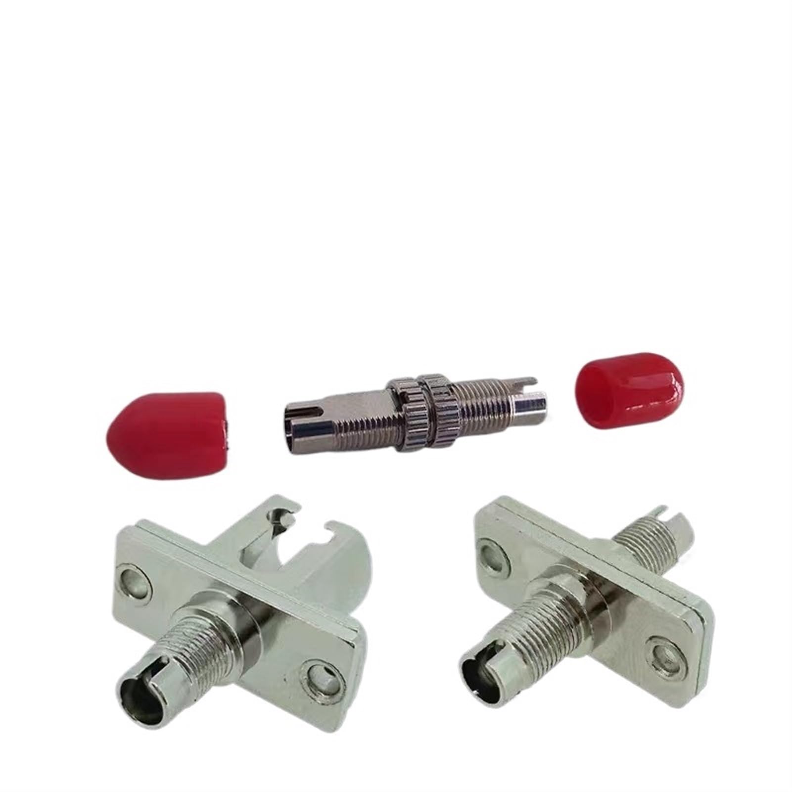 DIN-Adapter, Lichtleiter-Steckverbinder, 5 Stück, Einzelkern-Kupplungsflansch, Dual-Core, Einzelmodus, optionaler Multimodus (Dunkelgrau)