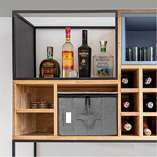 Nc Stemware Storage Box Case - Storage Containers Chest Holds 12 Wine Glasses Or Crystal Glassware Boxes With Lable Window,Fully-Padded Inside With Hard Sides(15.75" X 12.5"X 10")-Grey #TOP6