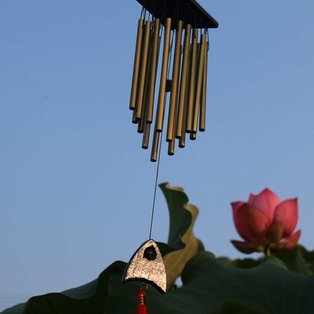 Campane a Vento per Esterno Sonaglio a Vento Tubo In Alluminio Da 66 Cm + Lega Di Campanelli Eolici Per Esterni Da Giardino, Campane Da Giardino, Campane A 16 Tubi In Rame Carillon a Vento per Interno