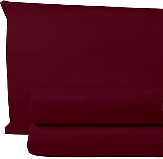 Egyptian Cotton Twin Sheets Set 1000 TC Luxury Hotel Soft and Smooth Burgundy Twin Size Bed Sheet Set Sateen Weave Extra Long Staple Cotton 16" Deep Pocket Bedding - Burgundy, 3 Piece
