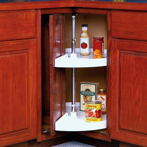 28 Inch Cabinet Lazy Susan White Door Mounted by Knape & Vogt