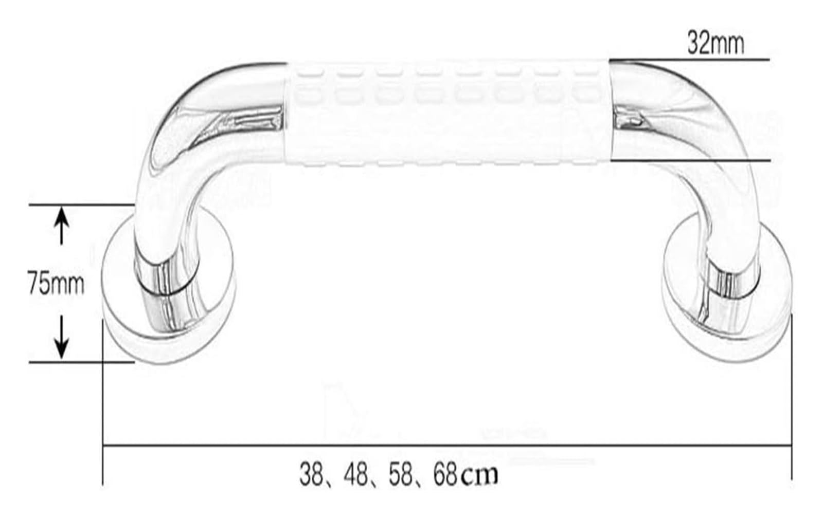 Barras de Apoyo para baño, pasamanos para baño, Barra de Apoyo para baño, reposabrazos Redondos, toallero Recto montado en la Pared, asa de Seguridad de latón Resistente para Ducha