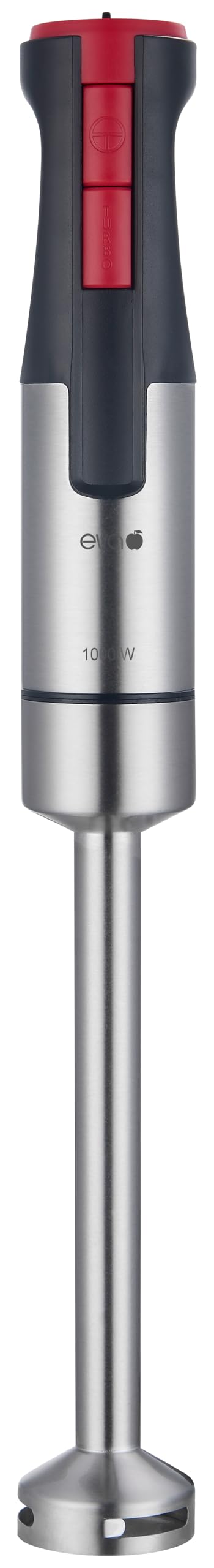 Frullatore a immersione Eva PRO HB9103 - Black & Red Hand Blender - Grigio/Nero/Rosso – Per uso domestico avanzato e semi-professionale – 1000–1200 W – Lama in acciaio inox – Asta XL da 27 cm