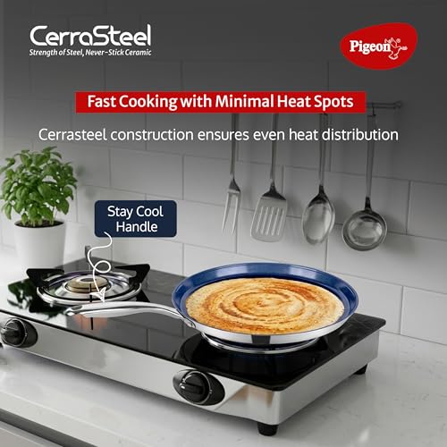 Image of Pigeon Cerrasteel 28cm Ceramic Tawa| Non-Stick| Ceramic Coated| Blue