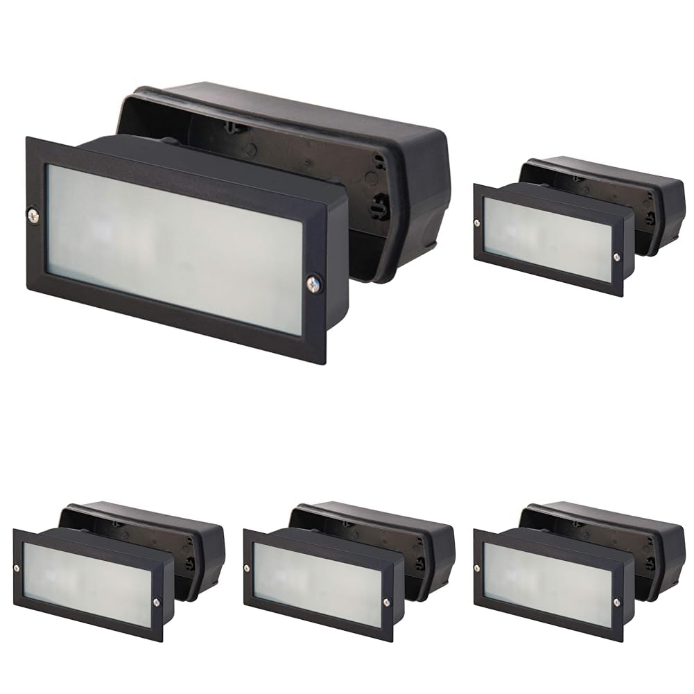 Velamp Brick Lumiaire encastrable E27 Noir (Lot de 5)
