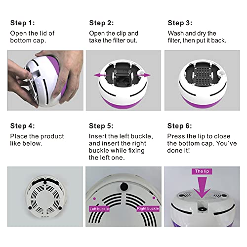 KIISIISO Air Purifier HEPA Cleaner Washable Reusable Filter Double Decomposition Fresh Air Designed for Vehicle Office Bedroom Bathroom Two Working Mode Quiet Portable and Scientific Design (Purple)