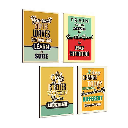 Image of PAPER PLANE DESIGN Poster Frames Quotes Size- 8.25 x 11.75 inch, Set of 4, Motivational (B)