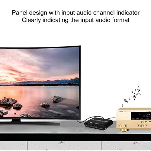 Image of Audio DTS Converter, 5.1 CH RCA Digital Fiber-Optic Coaxial to Analog with Coaxial Cable for Vga Monitors, TV Boxes, Power Adapters, 5.1 Audio, Projectors - Black(us)